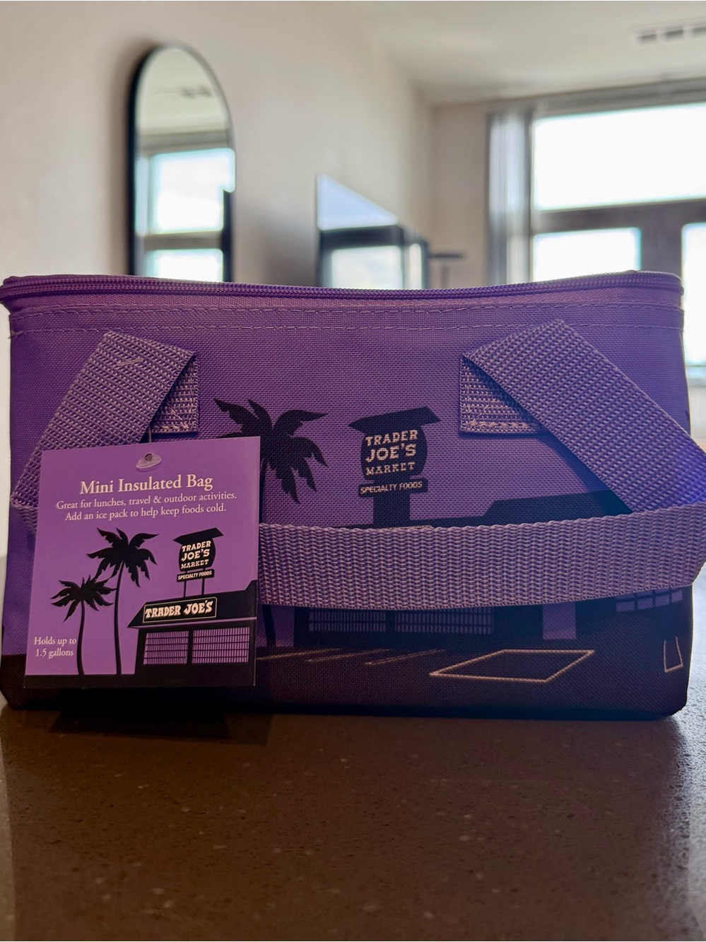 Purple Trader Joe's Mini Insulated Tote Bag - Picture 3 of 4